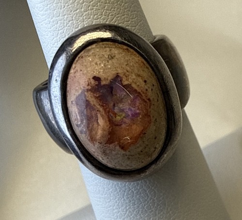 Mexican fire opal matrix ring - fire,
