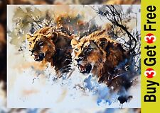 Roaring Lion Duo 5"x7" Print