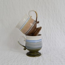 Pair vintage stoneware - vintage, footed