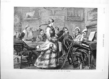 Old Antique Print 1877 Scene