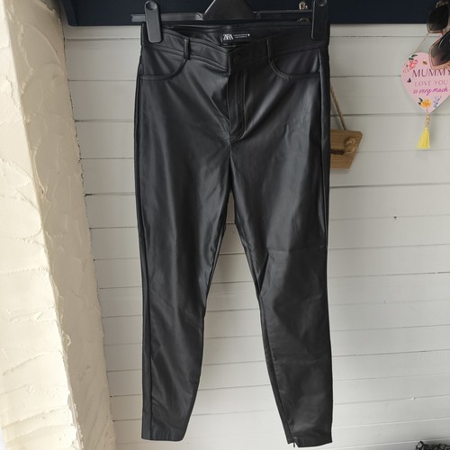 Zara faux leather trousers - leather,