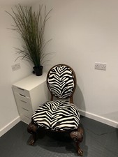 19th Century Federal Style Zebra Print Upholstered  Chair with Claw Front Legs