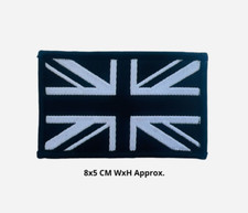 Union Jack British Embroidered (Black) + Hook and Loop /Sew on Patch Badge N-48