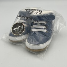 Monkey Feet 3-6M Blue Leather
