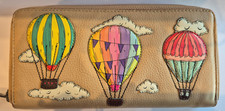 Yoshi of Lichfield beige leather hot air balloon envelope wallet purse & dustbag