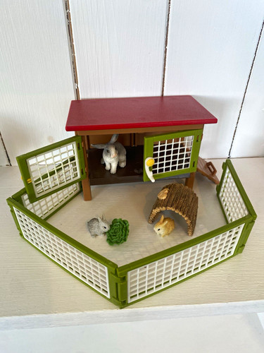 Schleich rabbit hutch fence - rabbit, hutch,