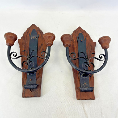 Pair vintage double sconce - vintage,