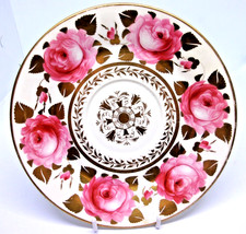 ANTIQUE DAVENPORT CABBAGE ROSE PATTERN  PORCELAIN SAUCER - 1815-20 .