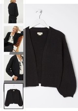 FAT FACE Anna Crochet Cardigan.Black. Size UK 14 . *New Without Tags*. RRP £48 