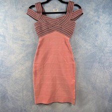 Pink Striped Bandage Bodycon