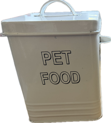 Cream pet food metal - cream,