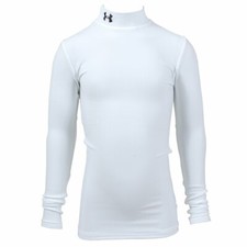 BNWT Boys White Under Armour BaseLayer ColdGear Fitted Compression YLG Ski top L