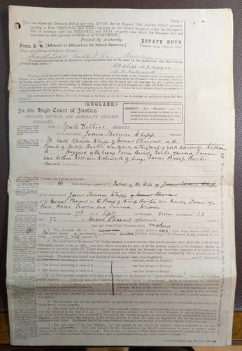 1922 inland revenue document - inland,