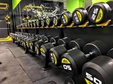 r3 Round Rubber Dumbbells Full Set 2.5kg  50kg (20pairs) Commercial Gym + Racks 