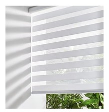 Persilux Zebra Blinds 60" W 72" H White Cordless Roller Shades Room Darkening