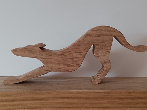 Hand made wooden - hand, greyhound