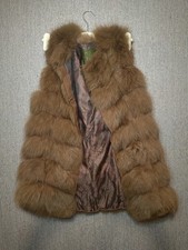 Brown fur gilet vest size M 
