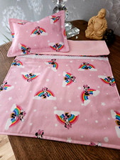 PINK RAINBOW MINNIE MOUSE BLANKET/PILLOW BEDDING SET