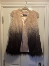 Miss Selfridge Ombré Faux Fur Gilet UK M 10/12