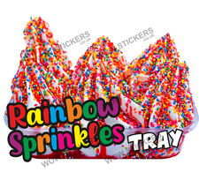 ice cream van sticker Rainbow Sprinkles whippy Tray trailer decal (choose size)