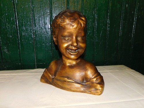 Hollow gilded plaster bust - hollow,