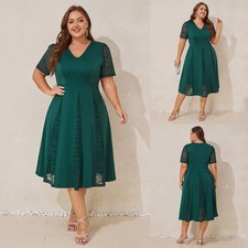 UK Women Plus Size V Neck Lace