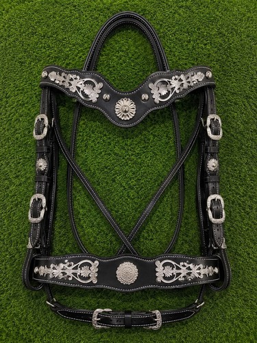 Black leather engraved silver - engraved,