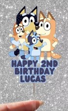 bluey bingo family  Cake Topper Birthday Personalised Girls Boys Name Age Party