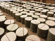 100Pcs Rustic Wedding Name Place Card Holders Table Quality Tree Wood Mini Logs