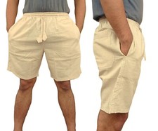 Classical Men's Flax Linen Cotton Casual Shorts half pants
