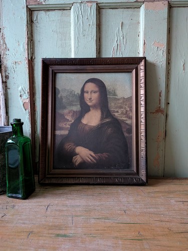 Vintage mona lisa print - mona,