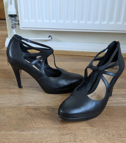 Clarks plus black - black, leather