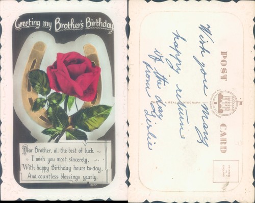 Birthday card with rose and