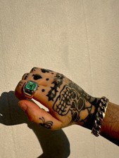 Heavy 18ct Gold Emerald And Diamond Ring From Royal De Versailles