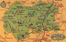 Postcard Map of Hereford & Worcester England