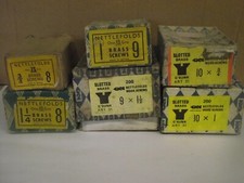 SIZE 8 - 9 -10 & 11  SLOTTED BRASS CSK WOOD SCREWS - NETTLEFOLDS - 12 or 25 