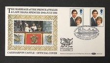 GB 1981 BENHAM COVER BOCS(2)6 ROYAL WEDDING CHARLES AND DIANA Caernarfon Castle