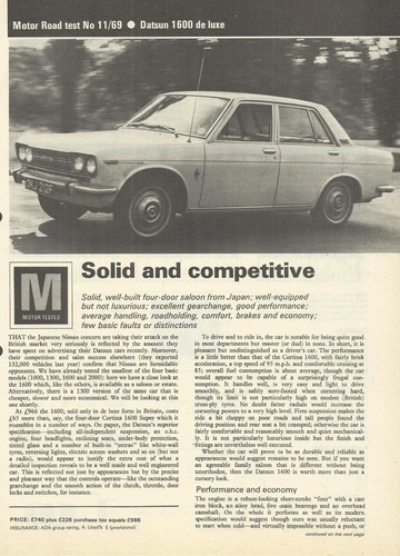Datsun 1600 saloon original - saloon,