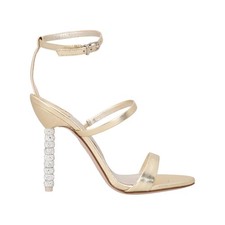 SOPHIA WEBSTER Rosalind Crystal Gold Leather Sandal Breathable UK4 RRP500