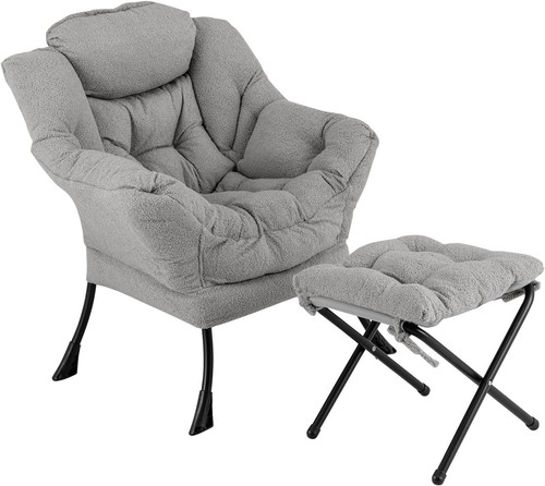 Grey sherpa armchair - sherpa, w/