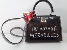 UN VOYAGE MERVEILLES Black Clear PVC Crossbody Shoulder Hand Bag & Scarf