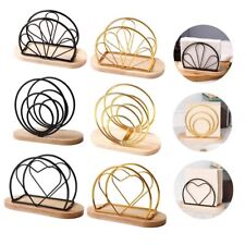 Elegant Metal Napkin Holder with Wooden Base Decor Iron Art Tissue Dispenser