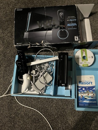 Cib black nintendo wii - wii, bundle
