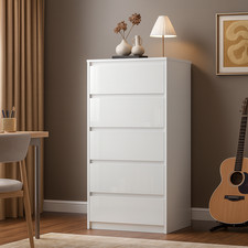 5 Drawer Handleless High Gloss