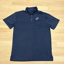 Dominos Pizza Gear Shirt Employee Uniform Polo Short Sleeve Gray Mens Medium