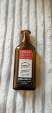 vintage brown glass  distilled witch hazel chemist bottle