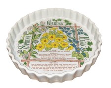 VINTAGE Ulster Ceramics Spring Garden Flan  RECIPE FLAN PIE  DISH 9”