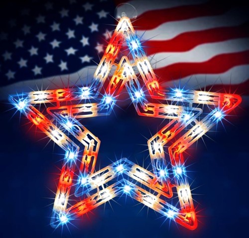 Red white star window - 14'',