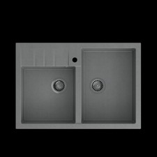 Wren kitchens quadron bill 120 graniteQ Grey 1.75 Sink Double Bowl