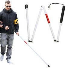 Foldable Reflective Cane Crutch Anti-Shock Guide Walking Stick Blind Person 